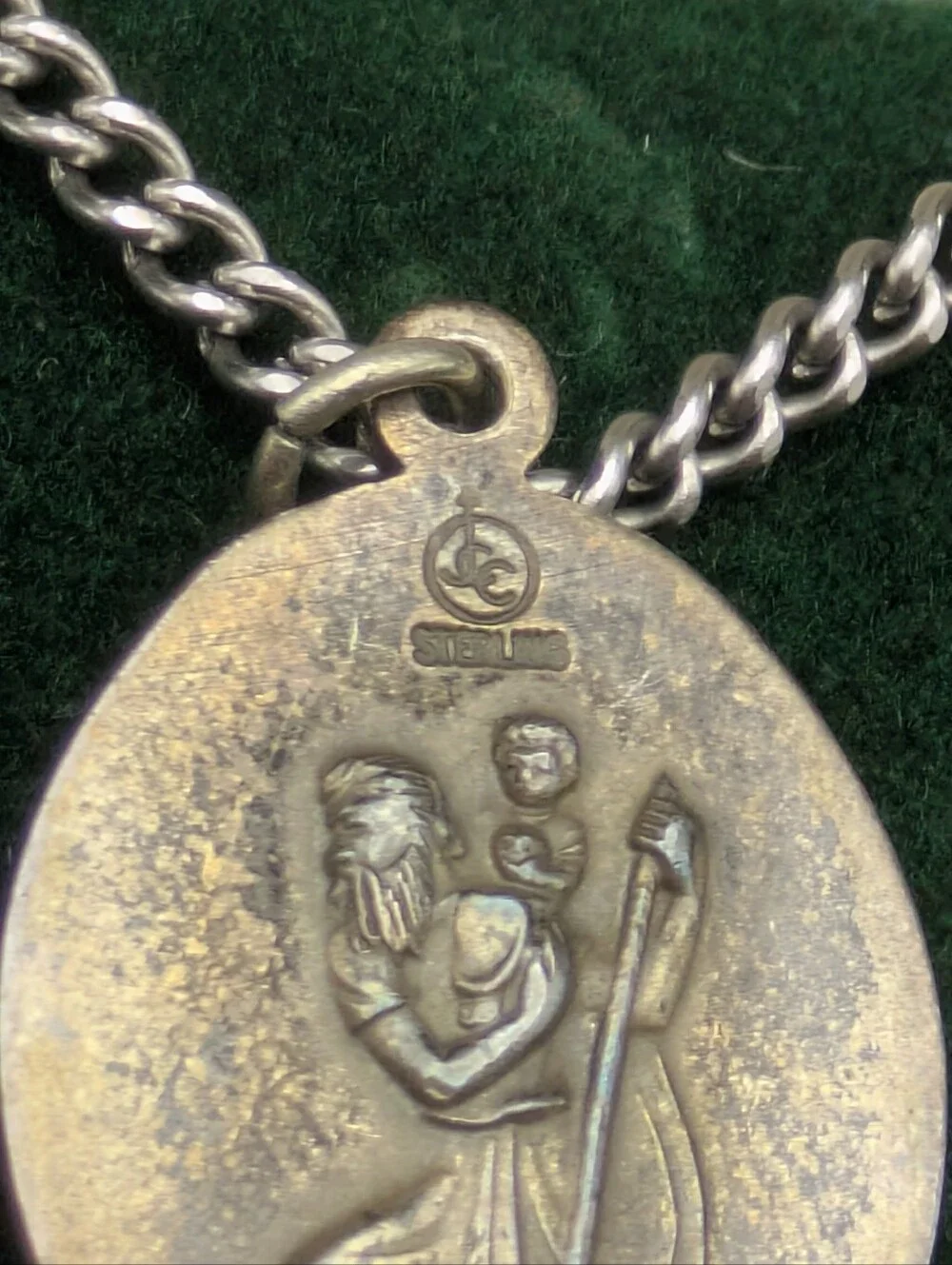 St. Patrick Guild Sterling Silver Medal Stainless Steel Chain Necklace Baseball